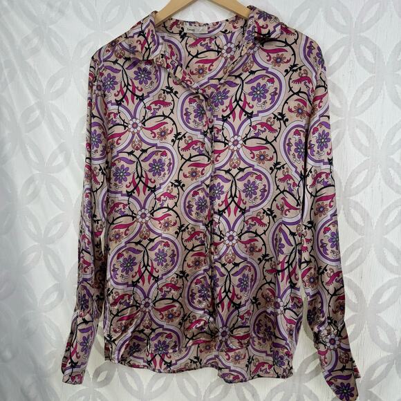 Levete Room Silk Blend Long Sleeve Blouse Size M - Picture 4 of 8